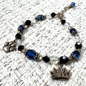 Cheer Blue and Silver Charm Bracelet